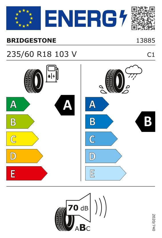 Etykieta dla BRIDGESTONE 235/60 R18 DUELER H/P SPORT 103V