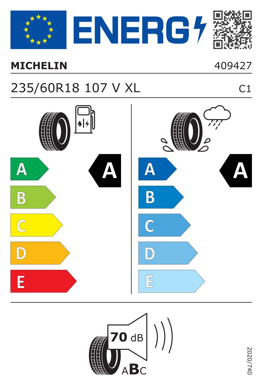Etykieta dla MICHELIN 235/60 R18 PILOT SPORT 4 SUV 107V