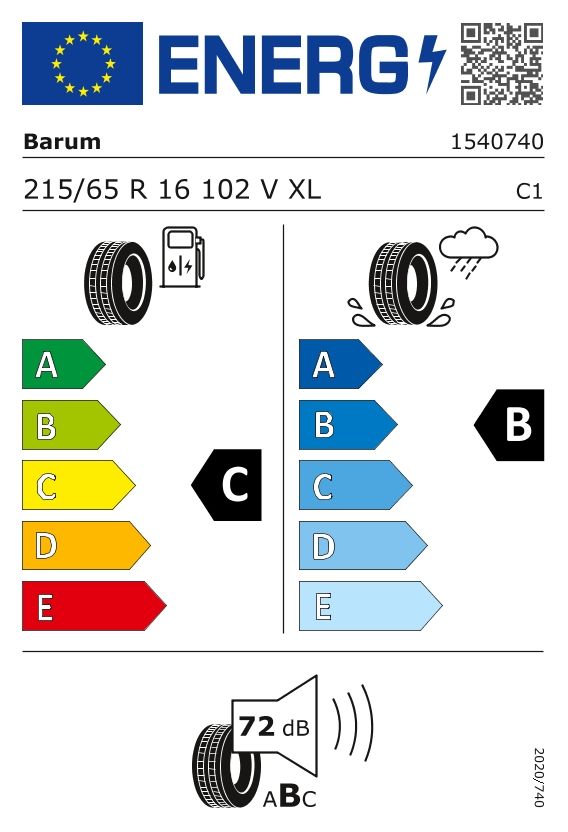 Etykieta dla BARUM 215/65 R16 BRAVURIS 5HM 102V