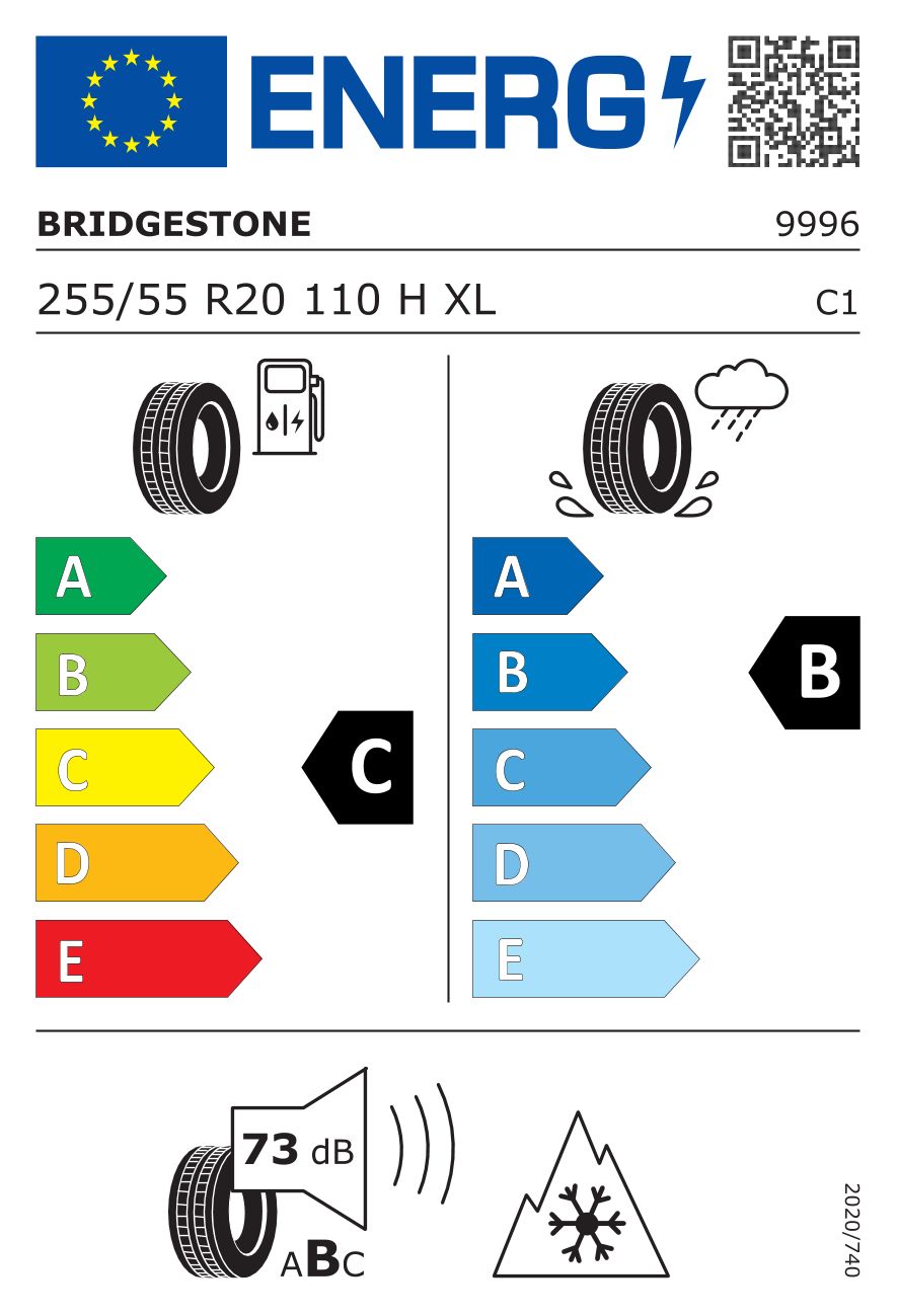 Etykieta dla BRIDGESTONE 255/55 R20 BLIZZAK LM001 110H