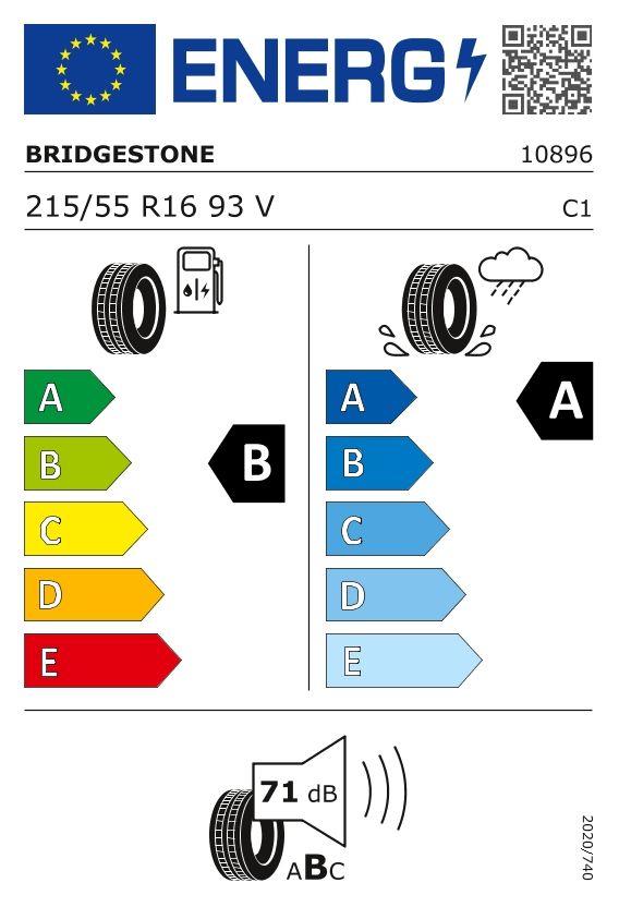 Etykieta dla BRIDGESTONE 215/55 R16 TURANZA T005 93V