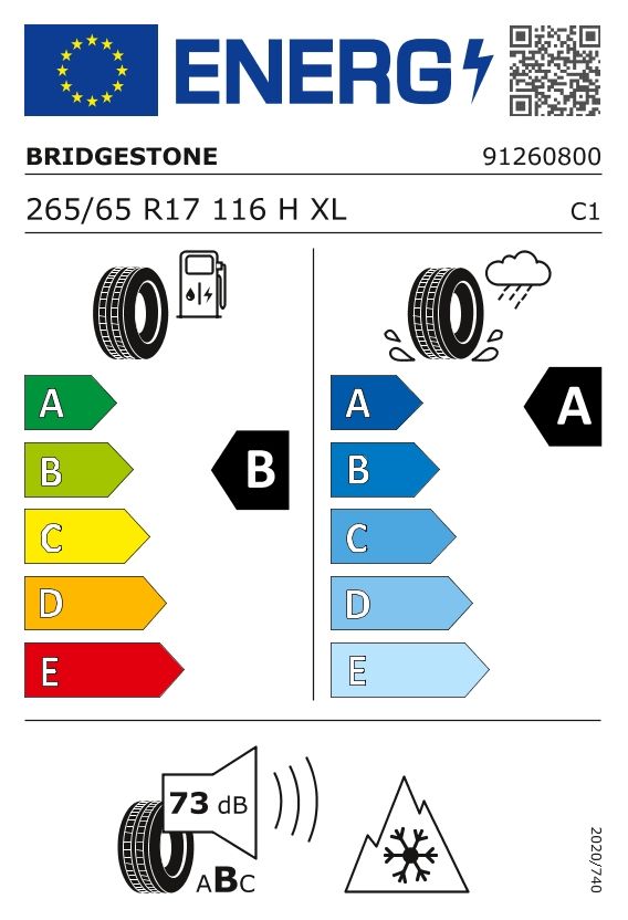 Etykieta dla BRIDGESTONE 265/65 R17 BLIZZAK LM005 116H