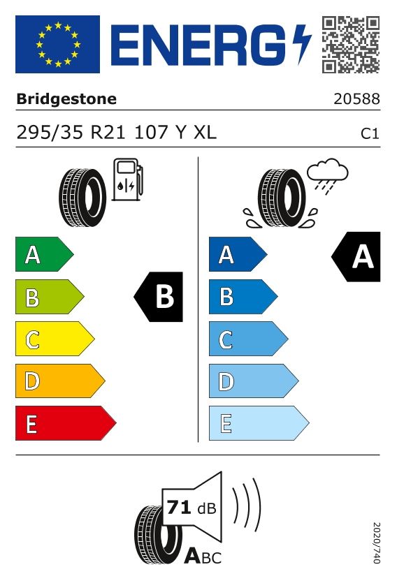 Etykieta dla BRIDGESTONE 295/35 R21 TURANZA 6 107Y