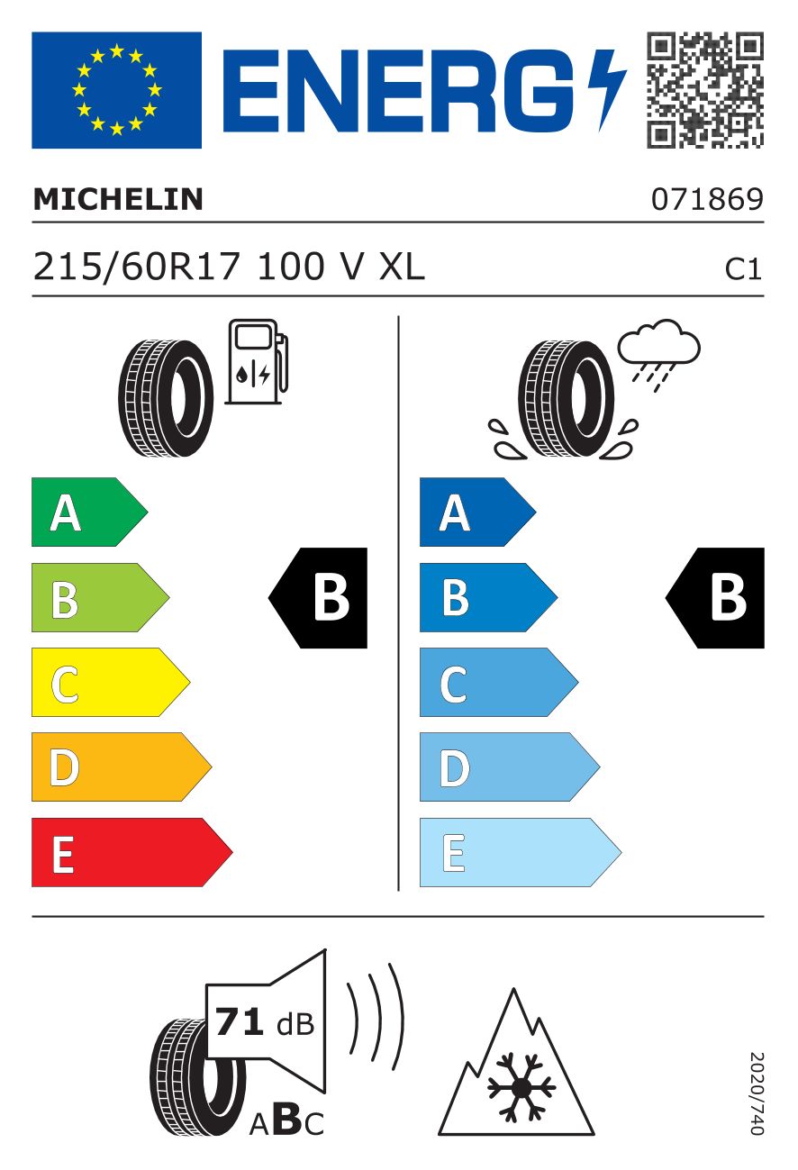 Etykieta dla MICHELIN 215/60 R17 CrossClimate 2 100V