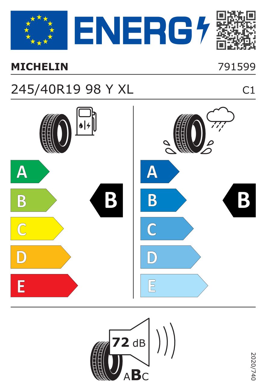 Etykieta dla MICHELIN 245/40 R19 PILOT SPORT 4 98Y