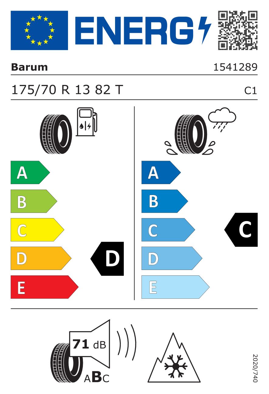 Etykieta dla BARUM 175/70 R13 POLARIS 5 82T