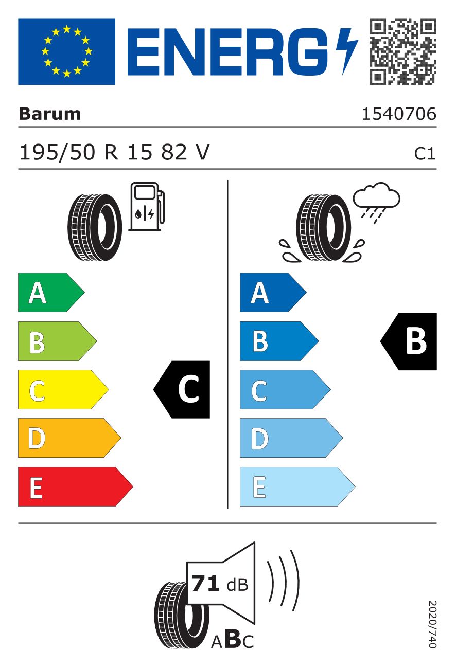 Etykieta dla BARUM 195/50 R15 BRAVURIS 5HM 82V