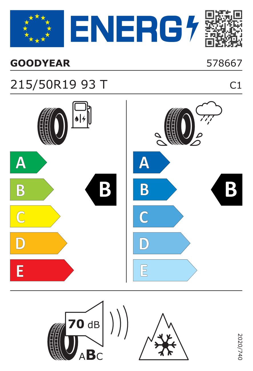 Etykieta dla GOODYEAR 215/50 R19 ULTRAGRIP PERFORMANCE + 93T