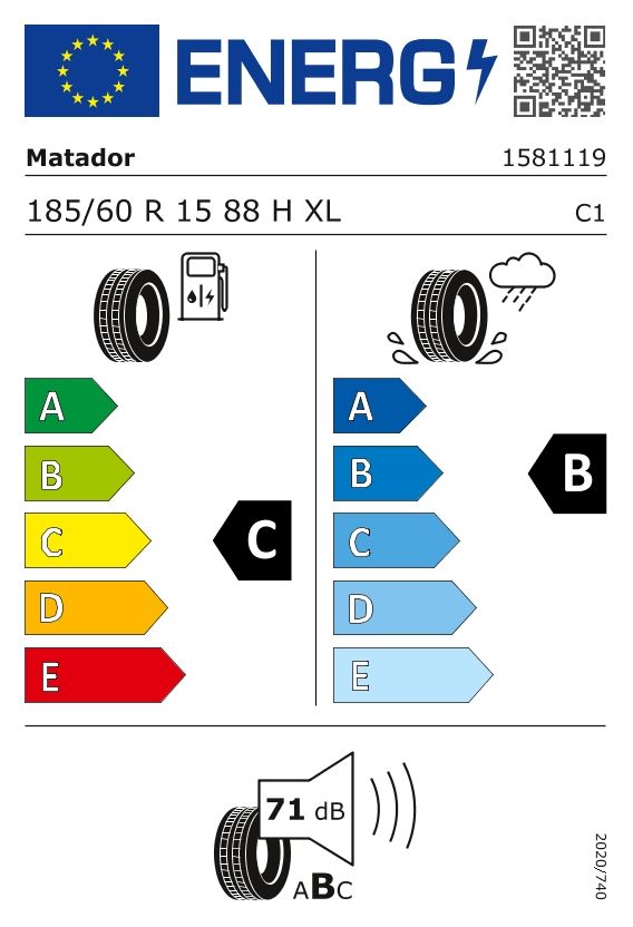 Etykieta dla MATADOR 185/60 R15 HECTORRA 5 88H