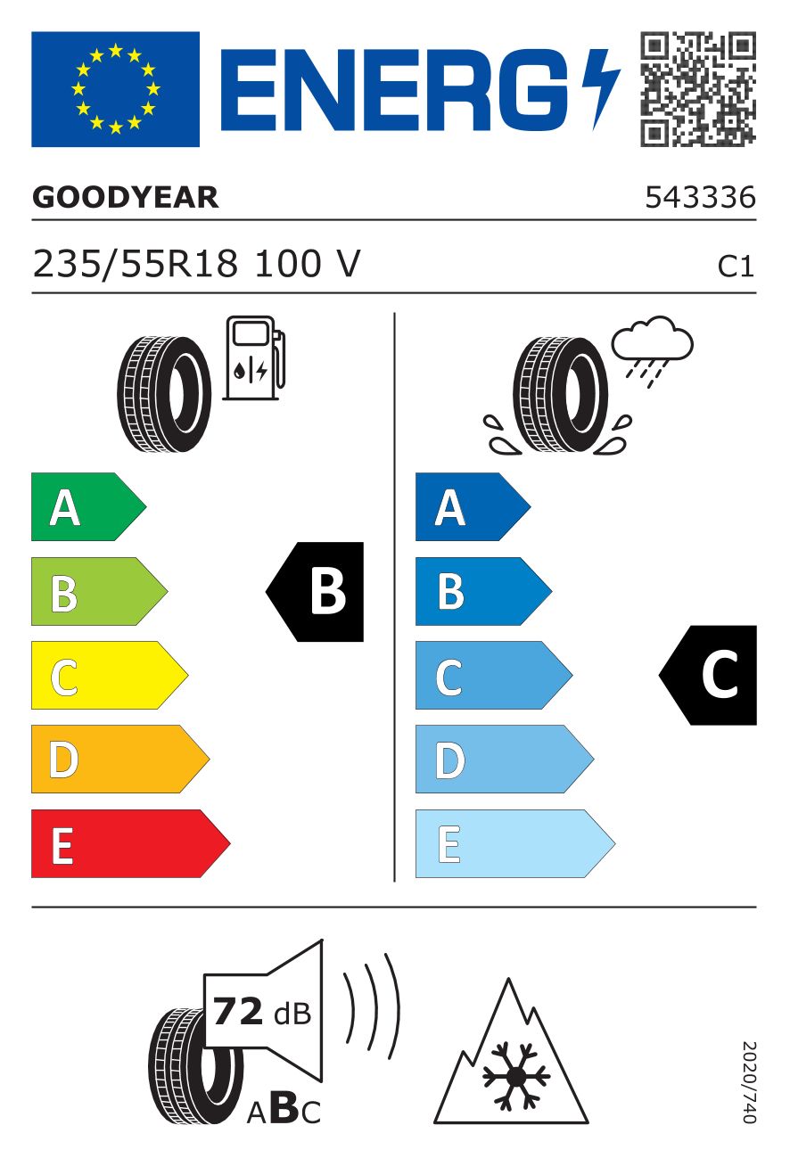 Etykieta dla GOODYEAR 235/55 R18 Vector 4Seasons SUV G2 100V