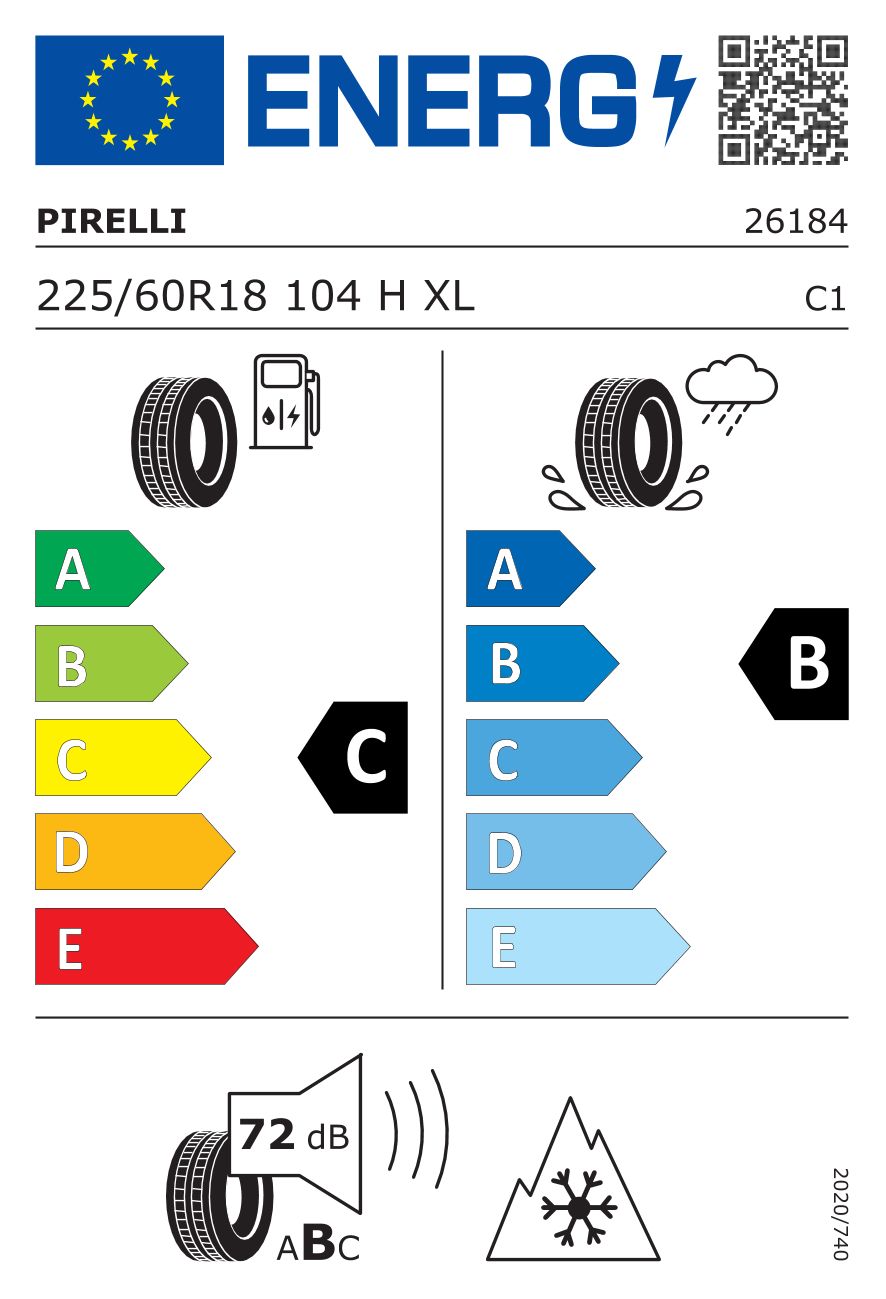 Etykieta dla PIRELLI 225/60 R18 SOTTOZERO SERIE III 104H