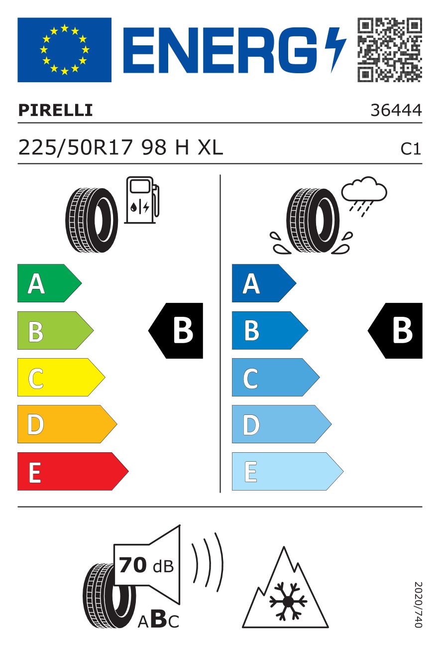 Etykieta dla PIRELLI 225/50 R17 SOTTOZERO SERIE III 98H