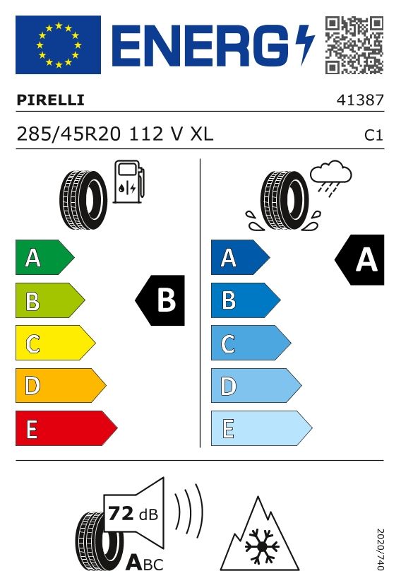 Etykieta dla PIRELLI 285/45 R20 SCORPION WINTER 2 112V