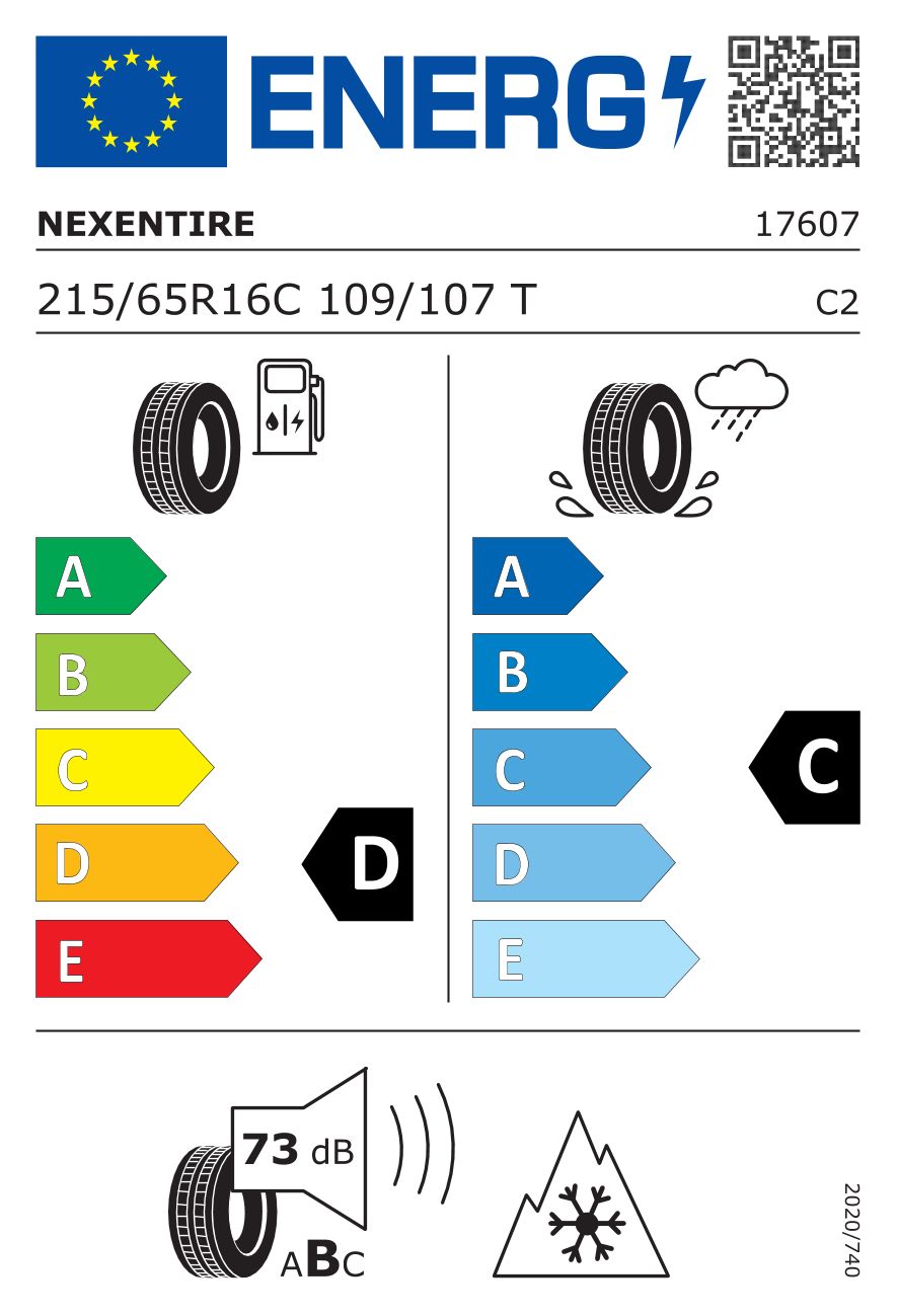 Etykieta dla NEXEN 215/65 R16C NBLUE 4SEASON VAN 109T